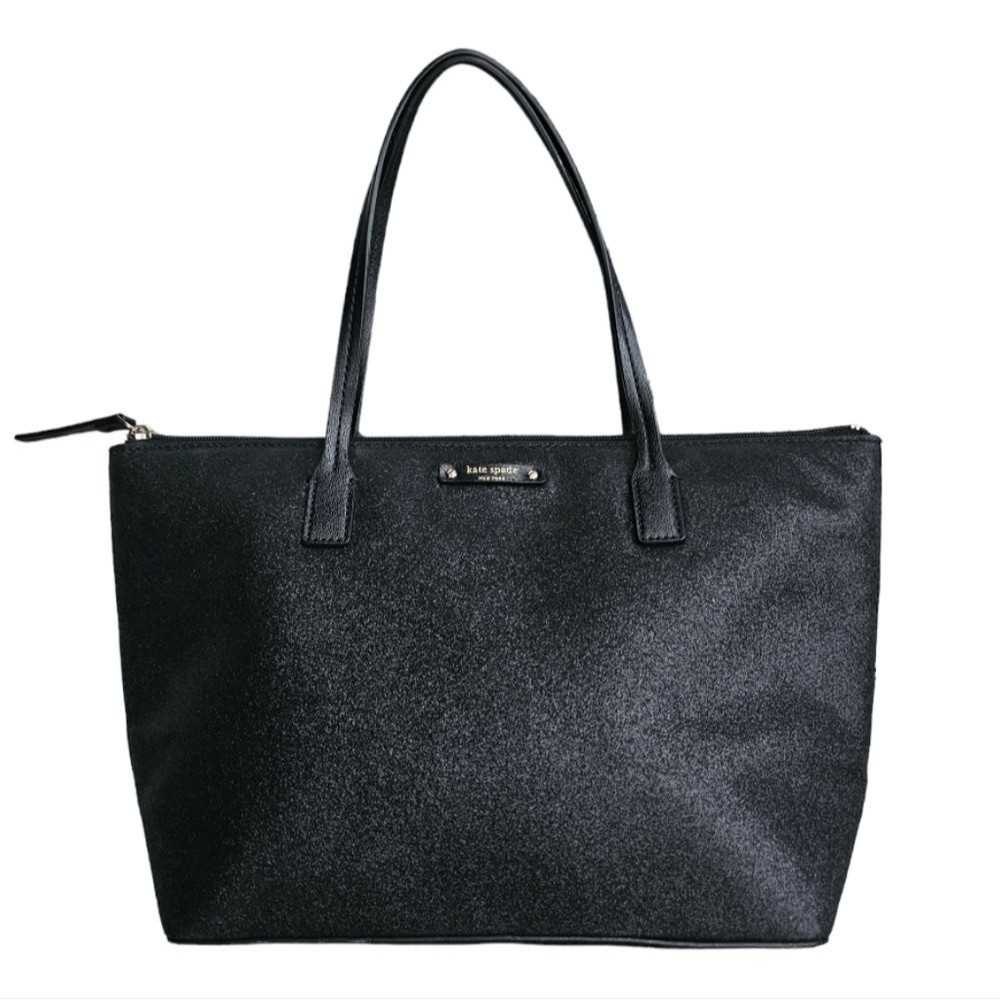 Kate Spade black shimmery tote with zipper, NWOT - Picture 11 of 11